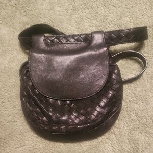 Bottega Veneta Black Woven Crossbody Bag